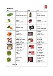 English Worksheet: Grocery Shopping