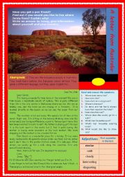 A letter from Australia (Reading, answering questions and writing a letter)