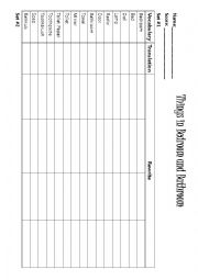 English Worksheet: Things in Bedroom and Bathroom