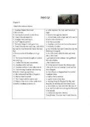 English Worksheet: DRACULA OXFORD BOOKWORMS LIBRARY STAGE 2 - CHAPTER 1