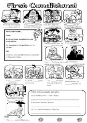 English Worksheet: worksheet first conditional