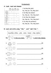 English Worksheet: Evaluation 2