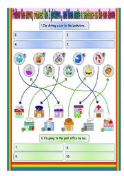 English Worksheet: Transport+places