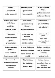 English Worksheet: Simple future Will. Cards and time expressions