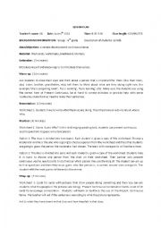 English Worksheet: Lesson Plan Present continuos (Lesson plan, activities and worksheets)