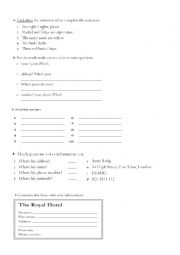 English Worksheet: basic activities