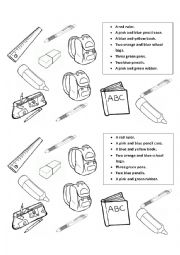 English Worksheet: School things