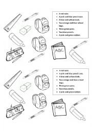 English Worksheet: School things