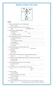 English Worksheet:  Rewrite - Crime Story Collection - Slowly, Slowly in the Wind