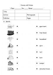 English Worksheet: Houses and Homes