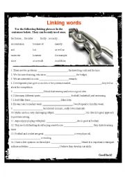 English Worksheet: Linking Words Challenge Exercises (SET 2of2)