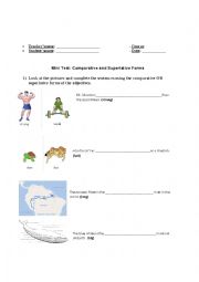 Mini Test: Comparative and superlative forms