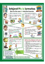 English Worksheet: Subject-Verb Inversion