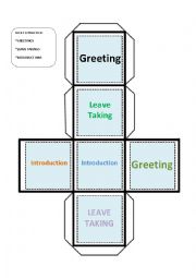 English Worksheet: DICE: GREETINGS, LEAVE TAKINGS, AND INTRODUCTIONS