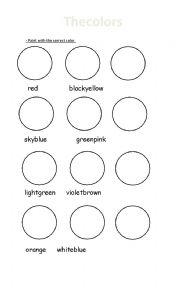 English Worksheet: The colors