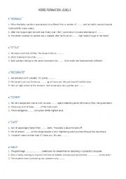 English Worksheet: WORD FORMATION (CAE) 3