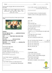 English Worksheet: We are one - fill in the gaps activity