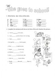 English Worksheet: Simple Present He -She -IT