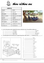 English Worksheet: there is/there are