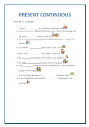 English Worksheet: present continuous