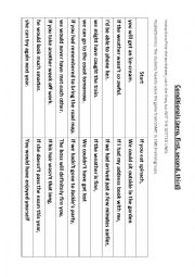 English Worksheet: CONDITIONALS GAME