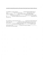 English Worksheet: Presen Simple and Continuous - complete with the correct form of the verb