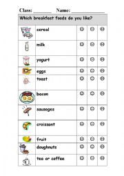 English Worksheet: food