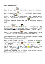 English Worksheet: Fill in