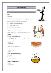 English Worksheet: At the restaurant