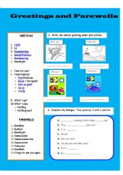 English Worksheet: GREETINGS