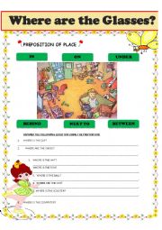 English Worksheet: PREPOSITION OF PLACE