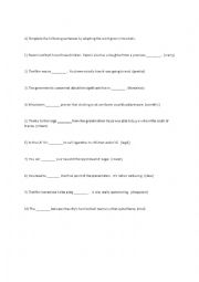 English Worksheet: Word formation