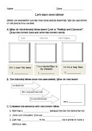 English Worksheet: idioms_feelings