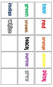 English Worksheet: Colours Memotest Part 1