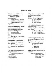 English Worksheet: American Slang