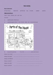 English Worksheet: Parts of the House