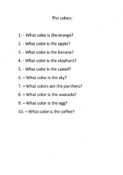 English Worksheet: the colors