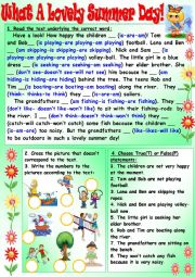 English Worksheet: What A Lovely Summer Day!