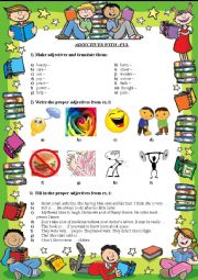 English Worksheet: word building (adjectives with -ful)