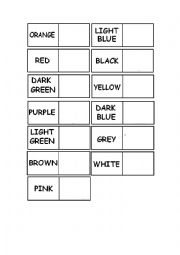 English Worksheet: Dominoes colours and numbers
