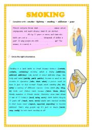 English Worksheet: Smoking