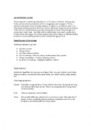 English Worksheet: Advertising Study Guide