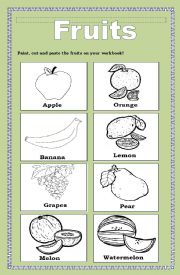 English Worksheet: Fruits - elementary