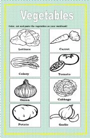 English Worksheet: vegetables elemantary