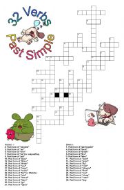 English Worksheet: Past Simple (Regular and Irregular) Crossword