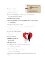 English Worksheet: Marriage expressions