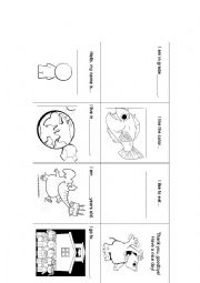 English Worksheet: Grade 1 & 2 Self Introduction Cards