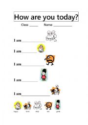 English Worksheet: How are you today?