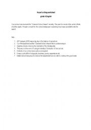 English Worksheet: Report Writing