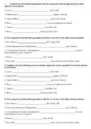 English Worksheet: Comparative form